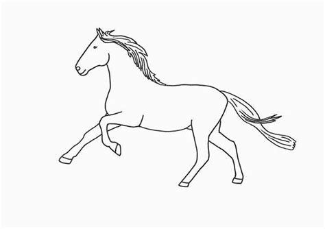 Horse Running Outline In Horses Coloring Page Horse Coloring Pages