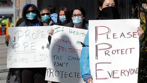 Nurses Protest Extreme Shortages Of Protective Gear Youtube