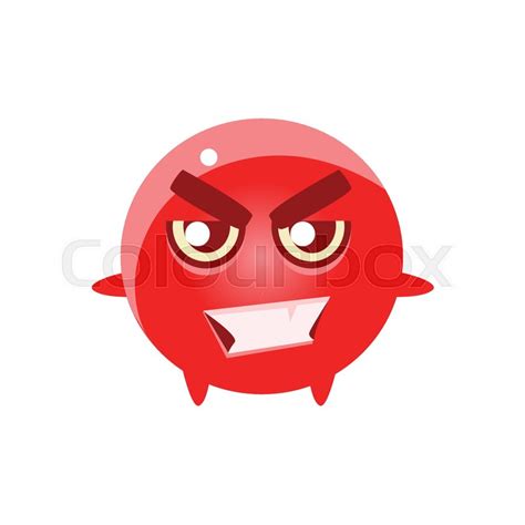 Bad Smiling Round Character Emoji Cute Emoticon In