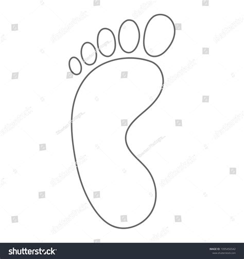Human Footprint Barefoot Left Foot Outline Image Vectorielle De Stock