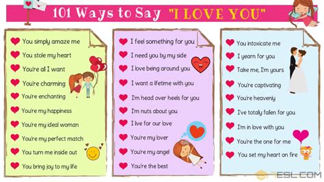 150 Cute Ways To Say I Love You In English 7esl