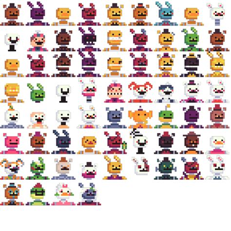 Fnaf Pixel Art Characters Rfivenightsatfreddys
