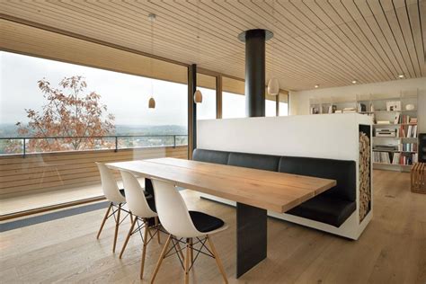 A simple rectangular table fits snugly against the bench and provides ease of movement in and out of the dining area. Dining Room Design Idea - Use Built-In Banquette Seating ...