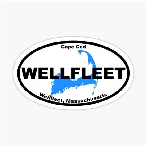 Towns Of Cape Cod Wellfleet Massachusetts Sticker By Litmusician