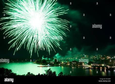 Fireworks Illuminate The Skyline During Canada Day Festivities On July