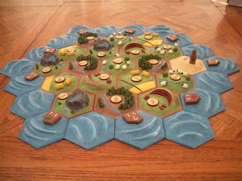 We play a lot of games in this house. Hachi6's custom Catan board! | Catan board, Settlers of catan, Hexagon game