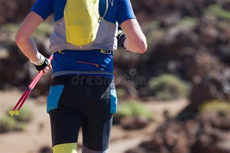 Trail Running Athlete Exercising For Fitness And Health Outdoors Stock Image Image Of Peak