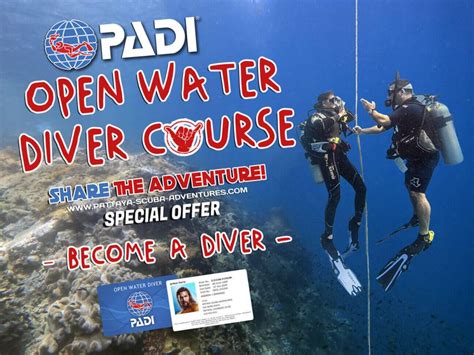 padi dive courses thailand pattaya scuba adventures
