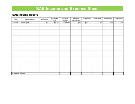 Small Business Income Expense Spreadsheet Template Communicationsrewa