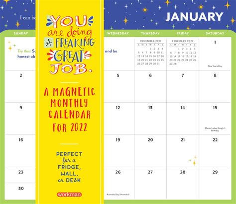 You Are Doing A Freaking Great Job Magnetic Wall Calendar 2022 365