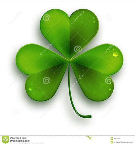 Patrick's day is a global celebration of irish culture that takes place annually on march 17, the anniversary of the patron saint of ireland's death in the fifth century. Saint Patricks Day Symbol, Vector Realistic Shamrock Leaf ...