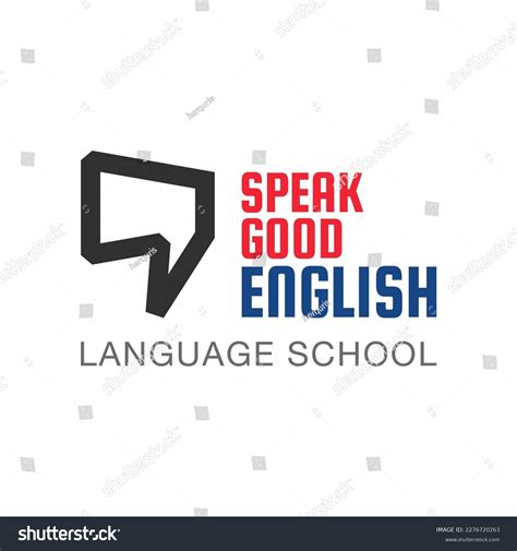 English Language School Logo Design Speech Stock Vector Royalty Free