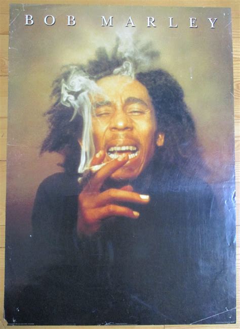 Bob marley premium metal poster art print plaque gift. MARLEY, BOB Vintage Poster "SMOKING" 1999 Original 34" x ...