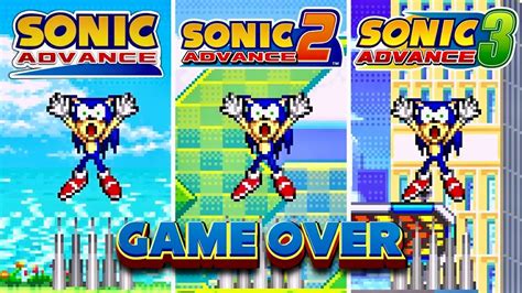 Evolution Of Sonic Advance 1 2 3 Game Over Screens Youtube