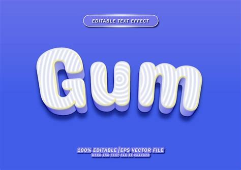Premium Vector Gum Text Editable Effect