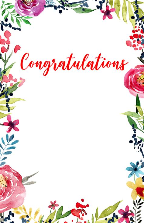Congratulations Images Png Free Download With Floral Borders Hd