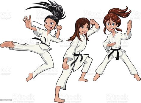 Descarga fotos, imágenes prediseñadas y vídeos libres de derechos de la colección de adobe. Young Girls Karate Players Stock Vector Art & More Images ...