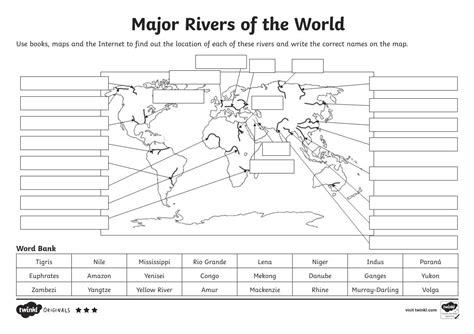 Major Rivers Of The World Use Books Maps And The Internet To Find Out