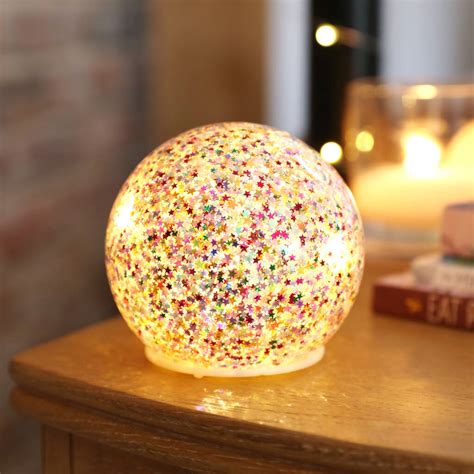 Small Led Rainbow Glitter Light Globe By Lisa Angel