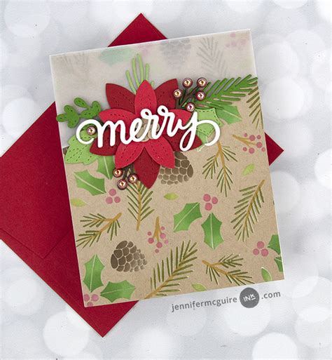 Merry Vellum Card Jennifer Mcguire Ink