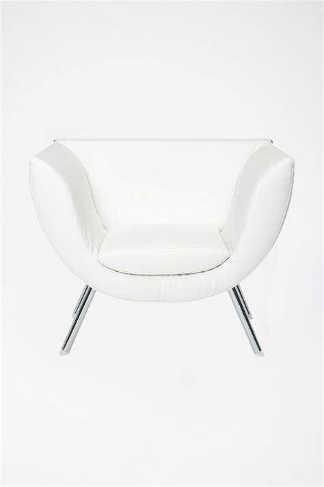 White Leather Spline Armchair The Classic Modern Prop Hire Company