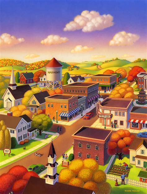 Harmony Town Painting By Robin Moline Pixels