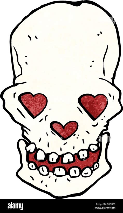 Cartoon Skull With Love Heart Eyes Stock Vector Image And Art Alamy