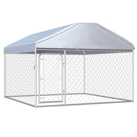 Outdoor Dog Kennel With Roof 200x200x135 Cm Paws And Claws