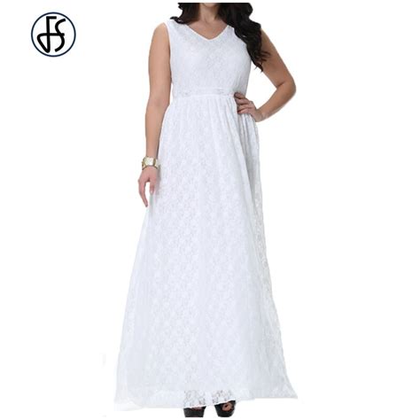 Fs Summer White Lace Sleeveless Maxi Long Dress 2017 Plus Size A Line Dress Casual Party Women