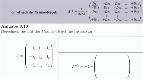 Wenn ihr das nun folgende verfahren versteht, könnt ihr diesen typ von aufgaben schneller und mit weniger. Aufgabe 8.10 - Lineare Algebra - Cramer: Inverse Matrix ...
