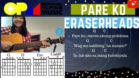 Pare Ko Guitar Tutorial Ni Ate B Chords And Lyrics Eraserheads Youtube