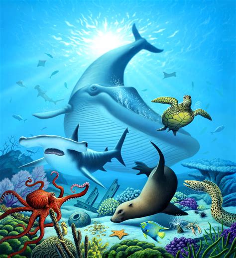 Ocean Life Wall Mural And Ocean Life Wallpaper Wallsauce Uk