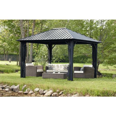 Sojag Genova 10 x 12 Gazebo Hard Top with Mosquito Netting ...