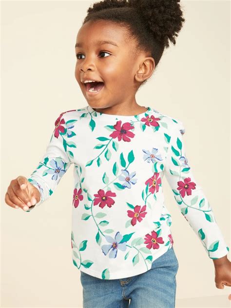 Printed Crew Neck Tee For Toddler Girls Old Navy Kids Outfits