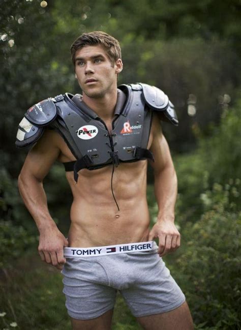 Hot Shirtless Football Muscle Jock In Hilfiger Underwear Shoulder Pads Hot Muscle Football