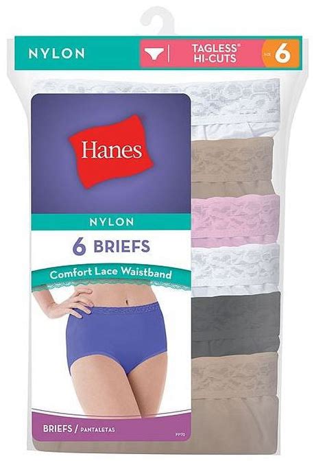 Hanes Womens Nylon Brief Underwear 6 Pack