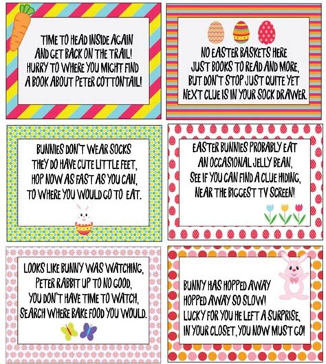 Free Printable Easter Scavenger Hunt Clues Play Party Plan