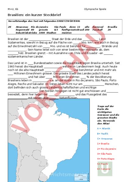 Es gibt etwa 20 verschiedene arten und sie ist ein herzwurzler. Arbeitsblatt: Steckbrief Brasilien - Geographie - Südamerika