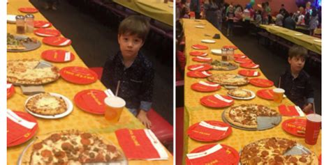 Because No One Came To His Birthday Party The Mother Takes A Picture