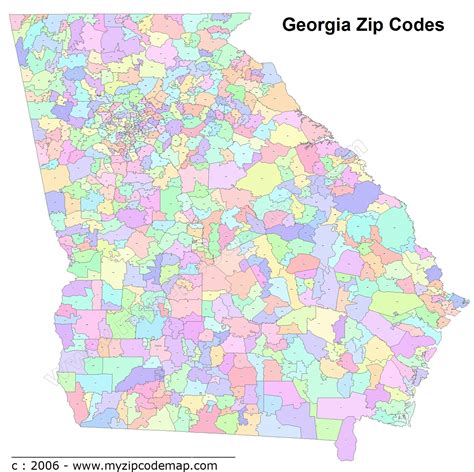 Printable Georgia Zip Code Map Web List Of All Zip Codes For The State