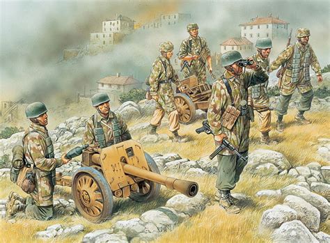 Hd Wallpaper Figure Art Gun Against Infantry Ww2 German Tanks