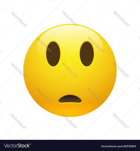 Emoji Yellow Sad Confused Face Royalty Free Vector Image