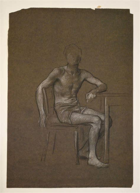 Study Of Seated Male Figure For The Gilded Cage The De Morgan Foundation