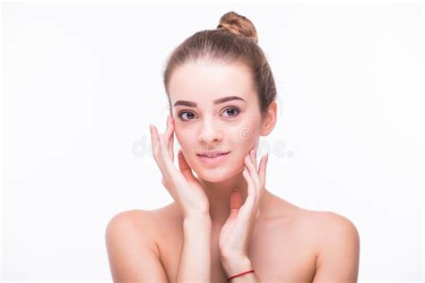 Young Woman Face Portrait With Healthy Skin Stock Image Image Of