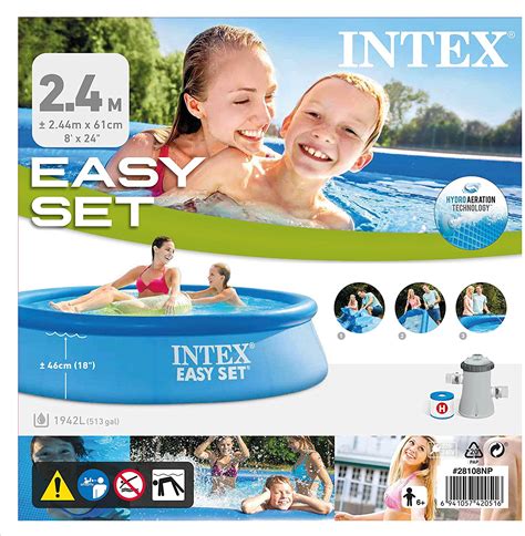 28108 Intex Easy Set Pool 8 X 24 With Filter Pump H