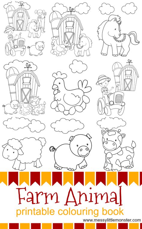 Farm Animal Printable Colouring Pages Farm Animal Coloring Pages