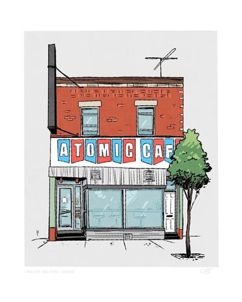 New illustration and print! This is the Atomic Café a place that has ...