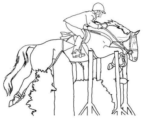 Coloriage de chevaux qui sautent - 1001 Animaux