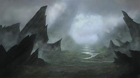 Landscape Fantasy Dark Valley By Sinate On Deviantart