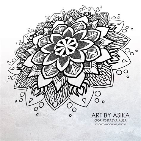 Mandala Lotos Tattoo Flash Dotwork Ornamental By Asikaart On